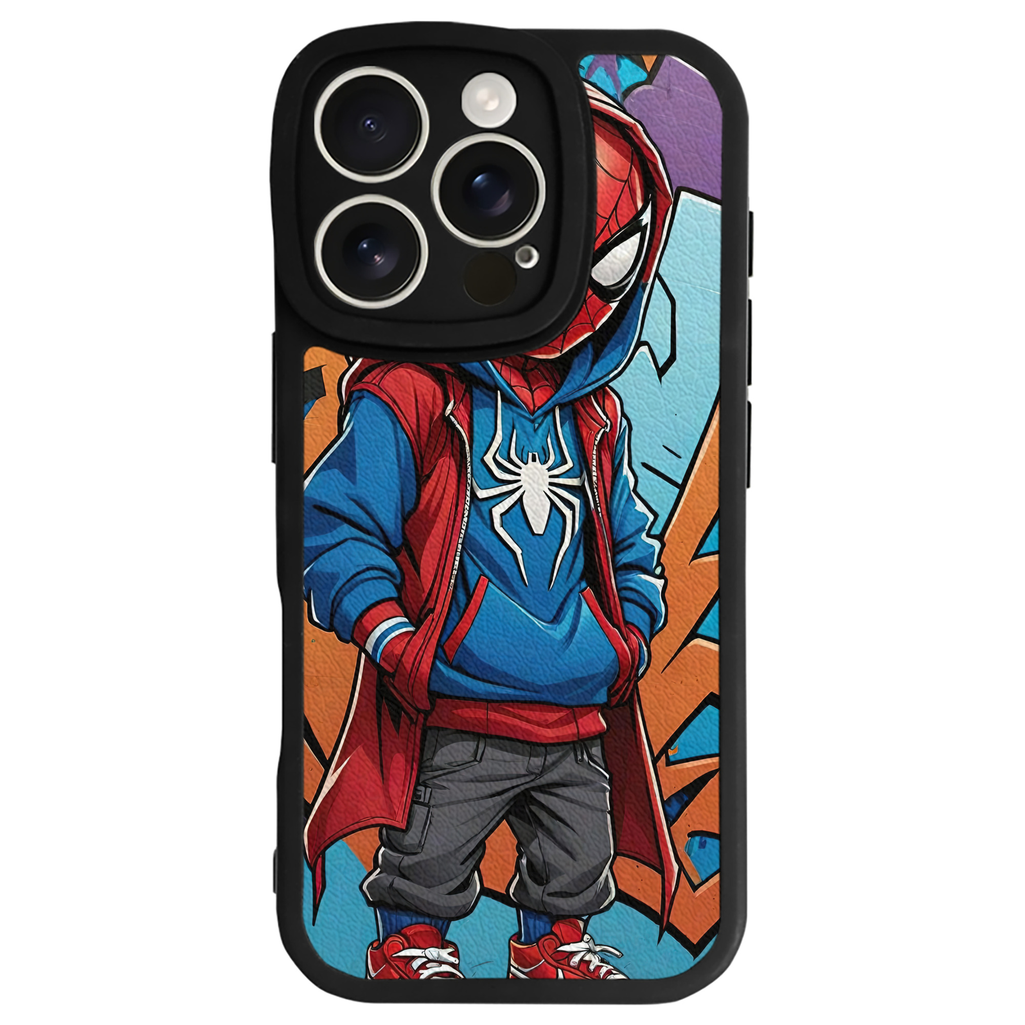 （画像用） Spider Man スパイダーマン 【iPhone 16シリーズ対応】シリコンスマホケース（レザー調） 材質：シリコン